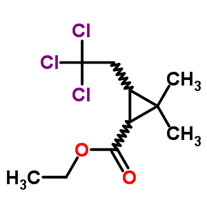 2,2-Dimethyl-3-(2,2,2-trichloroethyl)cyclopropanecarboxylic acid ethyl ester Structure,60066-84-4Structure