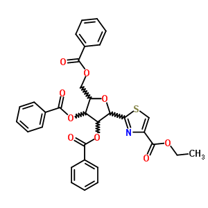 2-(2,3,5-Tri-o-benzoyl-β-d-ribofuranosyl)-4-thiazolecarboxylic acid ethyl ester Structure,60084-09-5Structure