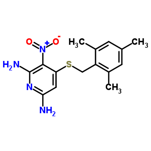 3-Nitro-4-[(2,4,6-trimethylphenyl)methylsulfanyl]pyridine-2,6-diamine Structure,60282-78-2Structure