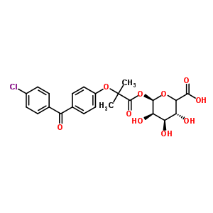 1-O-{2-[4-(4-氯苯甲?；?苯氧基]-2-甲基丙烷?；鶀吡喃己糖酸結(jié)構(gòu)式_60318-63-0結(jié)構(gòu)式