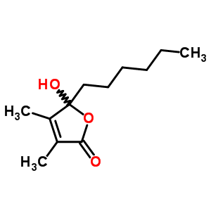 5-Hexyl-5-hydroxy-3,4-dimethyl-furan-2-one Structure,6066-54-2Structure