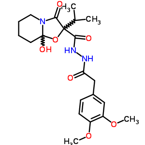 N-[2-(3,4-dimethoxyphenyl)acetyl]-6-hydroxy-9-oxo-8-propan-2-yl-7-oxa-1-azabicyclo[4.3.0]nonane-8-carbohydrazide Structure,60807-11-6Structure