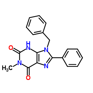 1H-purine-2,6-dione,3,9-dihydro-1-methyl-8-phenyl-9-(phenylmethyl)- Structure,61080-48-6Structure