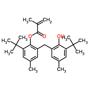 2-甲基丙烯酸 2-叔丁基-6-[(3-叔丁基-2-羥基-5-甲基苯基)甲基]-4-甲基苯酯結(jié)構(gòu)式_61167-60-0結(jié)構(gòu)式