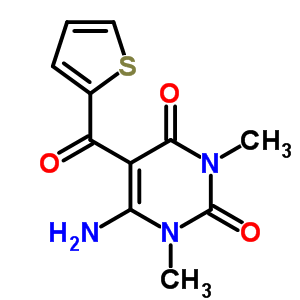 6-Amino-1,3-dimethyl-5-(thiophene-2-carbonyl)pyrimidine-2,4-dione Structure,61317-75-7Structure