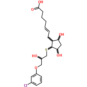 7-2-3-(3-氯苯氧基)-2-羥基丙基硫代-3,5-二羥基環(huán)戊基-5-庚烯酸結構式_61507-56-0結構式