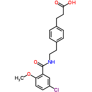 3-[4-[2-[(5-Chloro-2-methoxy-benzoyl)amino]ethyl ]phenyl ]propanoic acid Structure,61629-60-5Structure