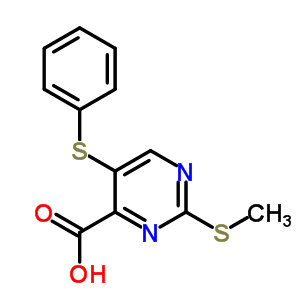 2-Methylsulfanyl-5-phenylsulfanyl-pyrimidine-4-carboxylic acid Structure,61727-07-9Structure