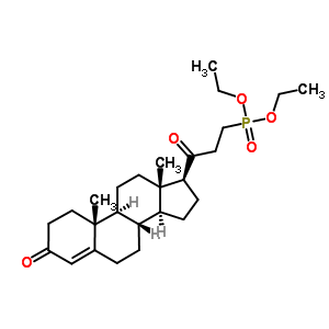 (8S,9s,10r,13r,14s,17s)-17-(3-二乙氧基膦丙?；?-10,13-二甲基-1,2,6,7,8,9,11,12,14,15,16,17-do十氫環(huán)戊并[a]菲-3-酮結(jié)構(gòu)式_6182-23-6結(jié)構(gòu)式