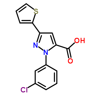 2-(3-Chloro-phenyl)-5-thiophen-2-yl-2h-pyrazole-3-carboxylic acid Structure,618382-83-5Structure