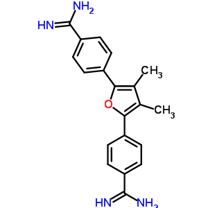 Benzenecarboximidamide, 4,4-(3,4-dimethyl-2,5-furandiyl)bis-, dihydrochloride Structure,61989-06-8Structure