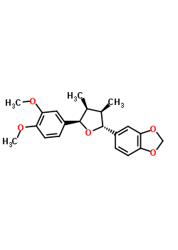 5-[(2R)-5α-(3,4-二甲氧基苯基)四氫-3α,4α-二甲基呋喃-2β-基]-1,3-苯并二氧雜環(huán)戊烯結(jié)構(gòu)式_61989-57-9結(jié)構(gòu)式