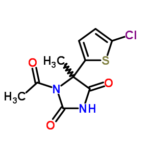 2,4-Imidazolidinedione,1-acetyl-5-(5-chloro-2-thienyl)-5-methyl- Structure,62032-05-7Structure