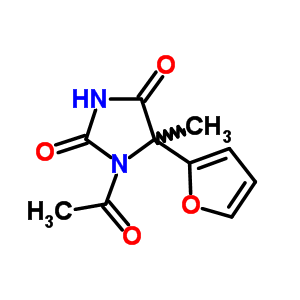 2,4-Imidazolidinedione,1-acetyl-5-(2-furanyl)-5-methyl- Structure,62032-09-1Structure