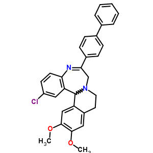 6-(4-Biphenylyl)-2-chloro-12,13-dimethoxy-9,10-dihydro-7h-isoquino(2,1-d)(1,4)benzodiazepine Structure,62206-01-3Structure