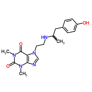 7-[2-[[2-(p-羥基苯基)-1-甲基乙基]氨基]乙基]-1,3-二甲基-1H-嘌呤-2,6(3H,7H)-二酮結(jié)構(gòu)式_62401-66-5結(jié)構(gòu)式