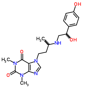 7-[3-[[2-Hydroxy-2-(p-hydroxyphenyl)ethyl ]amino]butyl ]theophyline Structure,62401-89-2Structure