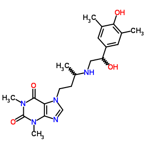 7-[3-[[2-Hydroxy-2-(4-hydroxy-3,5-xylyl)ethyl]amino]butyl]theophyline Structure,62401-93-8Structure