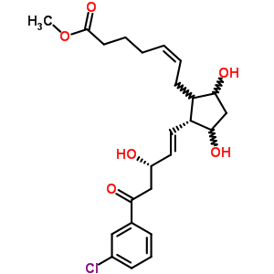 (Z)-7-[(1R)-2beta-[(E,S)-5-(3-氯苯基)-3-羥基-5-氧代-1-戊烯基]-3alpha,5alpha-二羥基環(huán)戊烷-1alpha-基]-5-庚烯酸甲酯結(jié)構(gòu)式_62429-47-4結(jié)構(gòu)式