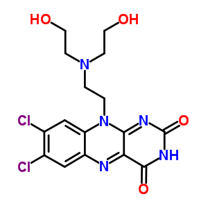 Benzo[g]pteridine-2,4(3h,10h)-dione,  10-[2-[bis(2-hydroxyethyl)amino]ethyl]-7,8-dichloro-, monohydrochloride Structure,62442-71-1Structure