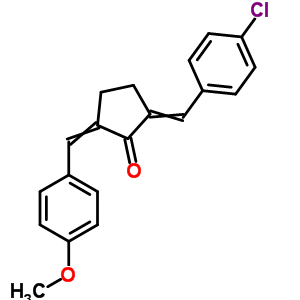 Cyclopentanone,2-[(4-chlorophenyl)methylene]-5-[(4-methoxyphenyl)methylene]- Structure,62643-69-0Structure