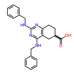 2,4-Bis(benzylamino)-5,6,7,8-tetrahydroquinazoline-6-carboxylic acid Structure,6266-30-4Structure