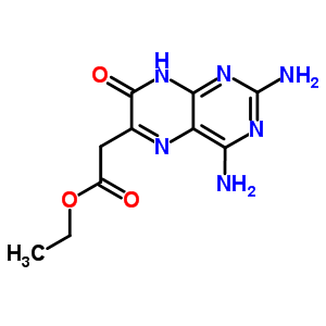 2,4-Diamino-7-hydroxy-6-pteridineacetic acid ethyl ester Structure,6272-88-4Structure