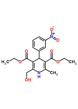 1,4-Dihydro-2-hydroxymethyl-4-(m-nitrophenyl)-6-methyl-3,5-pyridine dicarboxylic acid diethyl ester Structure,62760-70-7Structure