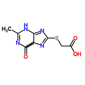 2-[(2-Methyl-6-oxo-3,5-dihydropurin-8-yl)sulfanyl]acetic acid Structure,6278-99-5Structure