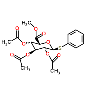 Methyl (2s,3s,4s,5r,6s)-3,4,5-triacetoxy-6-phenylsulfanyl-tetrahydropyran-2-carboxylate Structure,62812-42-4Structure