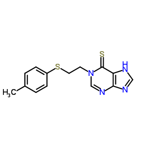 6H-purine-6-thione,1,9-dihydro-1-[2-[(4-methylphenyl)thio]ethyl]- Structure,6297-52-5Structure