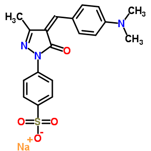 4-[4-[[4-(二甲基氨基) 苯基]亞甲基]-4,5-二氫-3-甲基-5-氧代-1H-吡唑-1-基]-苯磺酸鈉結(jié)構(gòu)式_63044-60-0結(jié)構(gòu)式