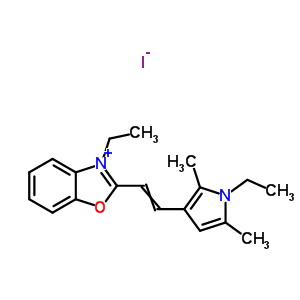 3-乙基-2-[2-(1-乙基-2,5-二甲基-1H-吡咯-3-基)乙烯基]苯并惡唑鎓碘化物結構式_63123-28-4結構式