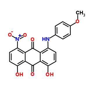 1,8-Dihydroxy-4-[(4-methoxyphenyl)amino]-5-nitro-anthracene-9,10-dione Structure,63133-83-5Structure