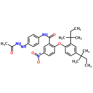 Acetic acid 2-[4-[[2-[2,4-bis(1,1-dimethylpropyl)phenoxy]-5-nitrobenzoyl ]amino]phenyl ] hydrazide Structure,63134-31-6Structure