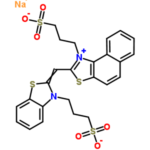 1-(3-磺基丙基)-2-((3-(3-磺基丙基)-2(3H)-苯并噻唑亞基)甲基)-萘并(1,2-d)噻唑鎓內(nèi)鹽鈉鹽結(jié)構(gòu)式_63149-36-0結(jié)構(gòu)式