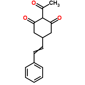 2-Acetyl-5-(2-phenylethenyl)cyclohexane-1,3-dione Structure,6341-52-2Structure