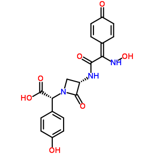 (3S,alphar)-3-[[[(Z)-羥基亞胺](4-羥基苯基)乙?；鵠氨基]-alpha-(4-羥基苯基)-2-氧代-1-吖丁啶乙酸結(jié)構(gòu)式_63555-59-9結(jié)構(gòu)式