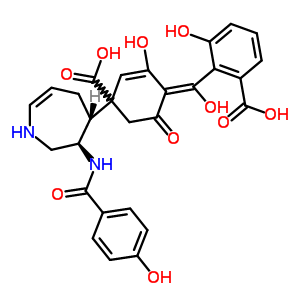 4-(2-羧基-6-羥基苯甲?；?-3,5-二羥基-苯甲酸 (3R,4R)-六氫-3-[(4-羥基苯甲?；?氨基]-1H-氮雜卓-4-基酯結(jié)構(gòu)式_63590-19-2結(jié)構(gòu)式