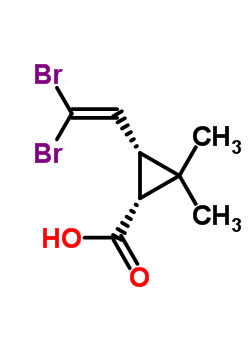 3-(2,2-Dibromovinyl)-2,2-dimethyl-(1-cyclopropane)carboxylic acid Structure,63597-73-9Structure