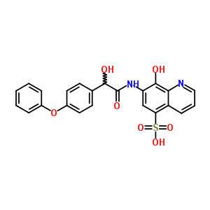 8-Hydroxy-7-[[2-(4-phenoxyphenyl)-2-hydroxyacetyl ]amino]-5-quinolinesulfonic acid Structure,63680-66-0Structure