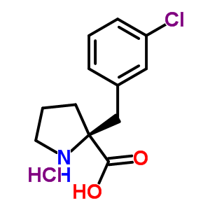 (S)-alpha-(3-氯芐基)-脯氨酸鹽酸鹽結(jié)構(gòu)式_637020-82-7結(jié)構(gòu)式