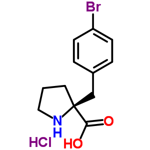 (S)-alpha-(4-溴芐基)-脯氨酸鹽酸鹽結(jié)構(gòu)式_637020-93-0結(jié)構(gòu)式