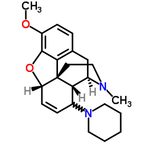 6,7-Didehydro-4,5α-epoxy-3-methoxy-17-methyl-8-piperidinomorphinan Structure,63729-83-9Structure