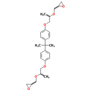 2,2’-[(1-Methylethylidene)bis[4,1-phenyleneoxy(1-methyl-2,1-ethanediyl)oxymethylene]]bis-oxirane Structure,63832-41-7Structure