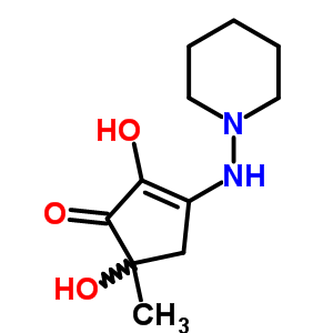 2,5-Dihydroxy-5-methyl-3-piperidinoamino-2-cyclopenten-1-one Structure,63937-29-1Structure