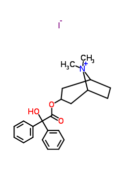 (8,8-Dimethyl-8-azoniabicyclo[3.2.1]oct-3-yl) 2-hydroxy-2,2-diphenyl-acetate iodide Structure,63977-83-3Structure