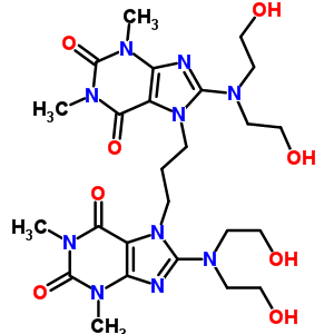 7,7’-Trimethylenebis[1,3-dimethyl-8-[bis(2-hydroxyethyl)amino]-1h-purine-2,6(3h,7h)-dione] Structure,63978-60-9Structure