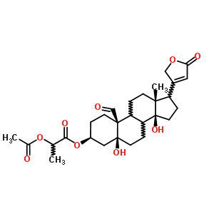 3Beta-[2-(acetyloxy)-1-oxopropoxy]-5,14-dihydroxy-19-oxo-5beta-card-20(22)-enolide Structure,63979-64-6Structure