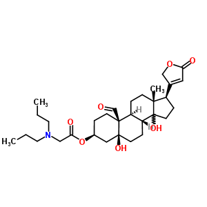 毒毛旋花甙元 3-[(二丙基氨基)乙酸酯]結(jié)構(gòu)式_63979-68-0結(jié)構(gòu)式